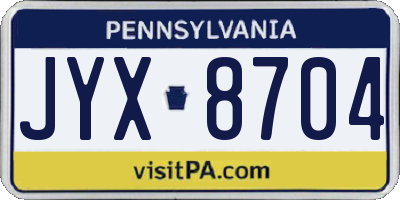 PA license plate JYX8704