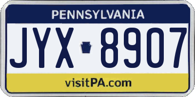 PA license plate JYX8907