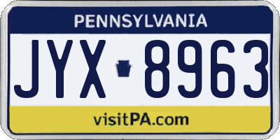 PA license plate JYX8963