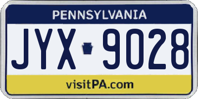 PA license plate JYX9028