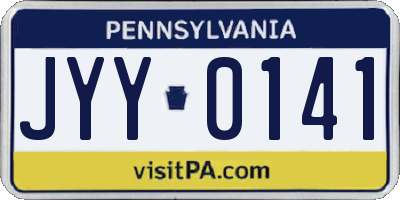 PA license plate JYY0141