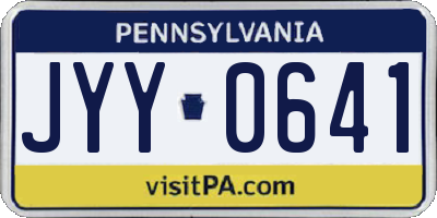 PA license plate JYY0641