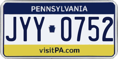 PA license plate JYY0752