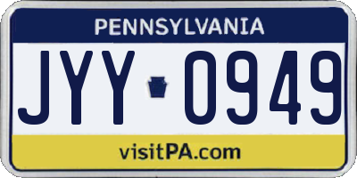 PA license plate JYY0949
