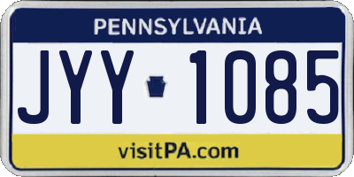 PA license plate JYY1085