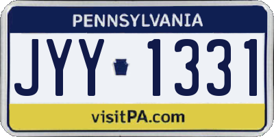 PA license plate JYY1331