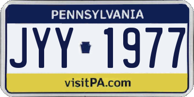 PA license plate JYY1977