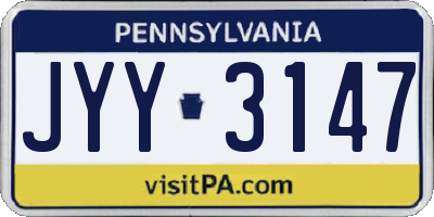 PA license plate JYY3147