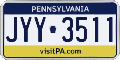PA license plate JYY3511