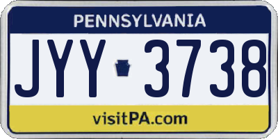 PA license plate JYY3738