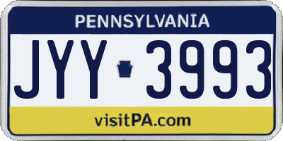 PA license plate JYY3993