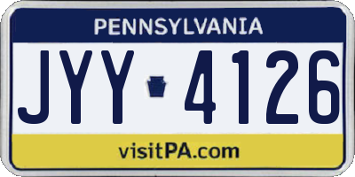 PA license plate JYY4126