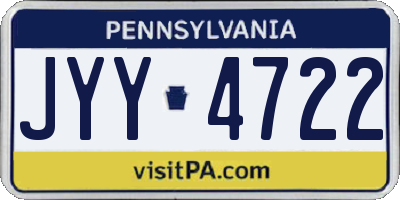 PA license plate JYY4722