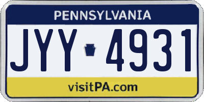 PA license plate JYY4931