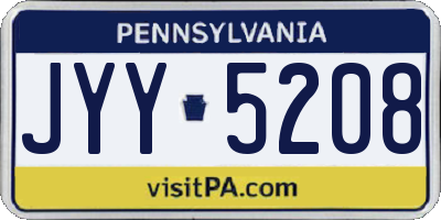 PA license plate JYY5208
