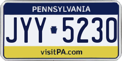 PA license plate JYY5230