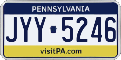 PA license plate JYY5246