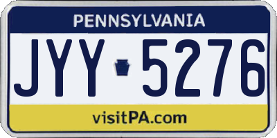 PA license plate JYY5276