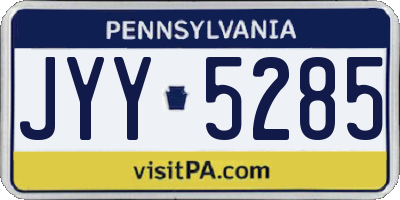 PA license plate JYY5285