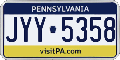 PA license plate JYY5358