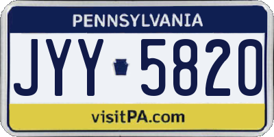 PA license plate JYY5820