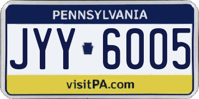 PA license plate JYY6005