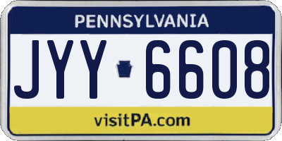 PA license plate JYY6608