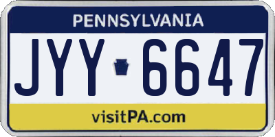 PA license plate JYY6647
