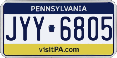 PA license plate JYY6805