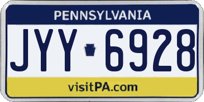 PA license plate JYY6928