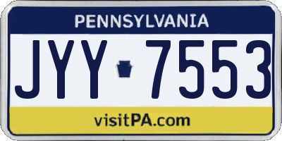PA license plate JYY7553