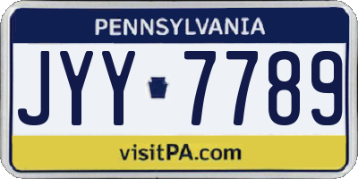 PA license plate JYY7789