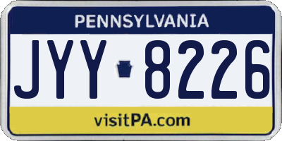 PA license plate JYY8226