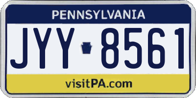 PA license plate JYY8561