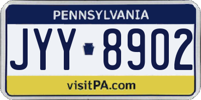 PA license plate JYY8902