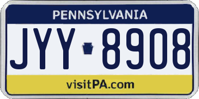 PA license plate JYY8908