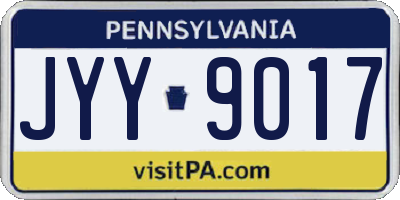 PA license plate JYY9017
