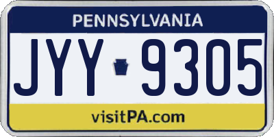 PA license plate JYY9305