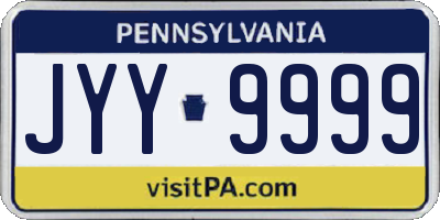 PA license plate JYY9999