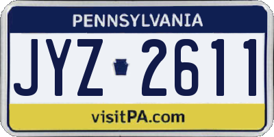 PA license plate JYZ2611