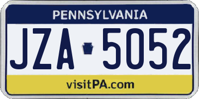 PA license plate JZA5052