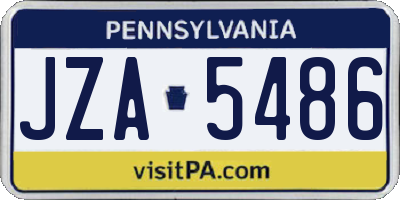 PA license plate JZA5486