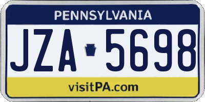 PA license plate JZA5698