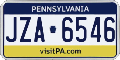 PA license plate JZA6546