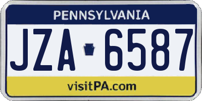 PA license plate JZA6587