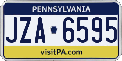 PA license plate JZA6595