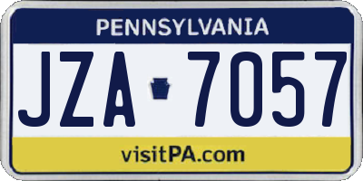 PA license plate JZA7057