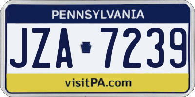 PA license plate JZA7239