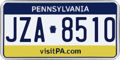 PA license plate JZA8510