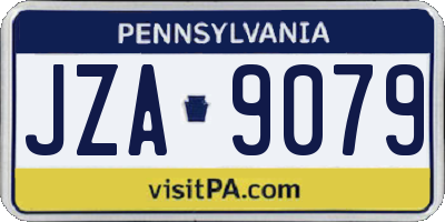 PA license plate JZA9079